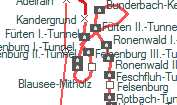 Felsenburg III.-Tunnel szolgálati hely helye a térképen