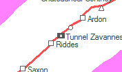 Tunnel Zavannes szolgálati hely helye a térképen
