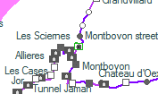 Montbovon street running szolgálati hely helye a térképen