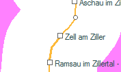 Zell am Ziller szolgálati hely helye a térképen