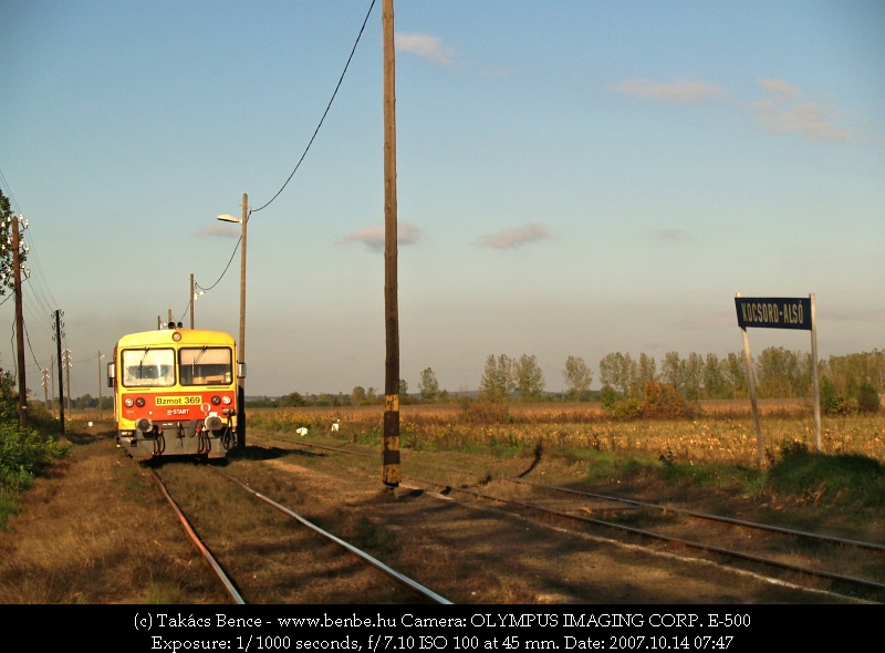 The Bzmot 369 at Kocsord als station photo