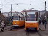 Reconstructed trams number 1303 and 4001 at Szll Klmn tr