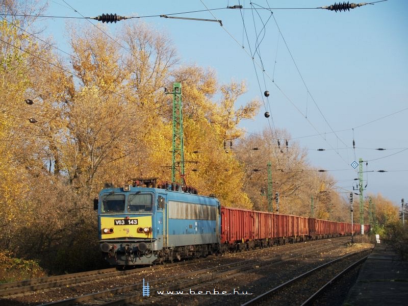 The V63 143 with another freght train at Komrom photo