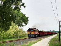 M62 232 between Szõny-Déli and Csémpuszta with a freight train
