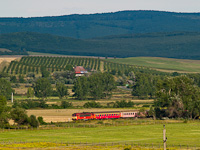 The M41 2165 seen between Pásztó and Szurdokpüspöki hauling a fast train from Salgótarján that was composed of Slovakian cars, though it didn't run a metre in Slovakia
