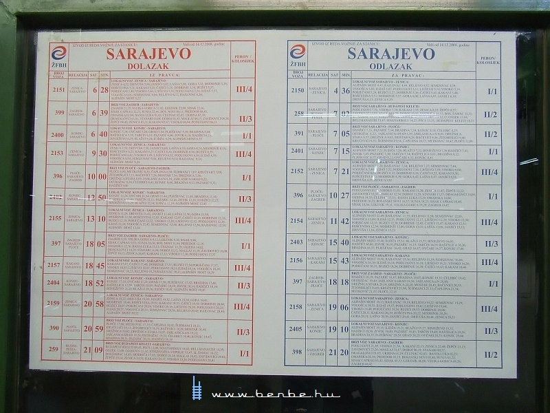 Menetrendek Szarajevban fot