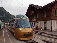 The TPF BDe 4/4 124 / Bt 223 and the Crystal Panoramic Express seen at Montbovon