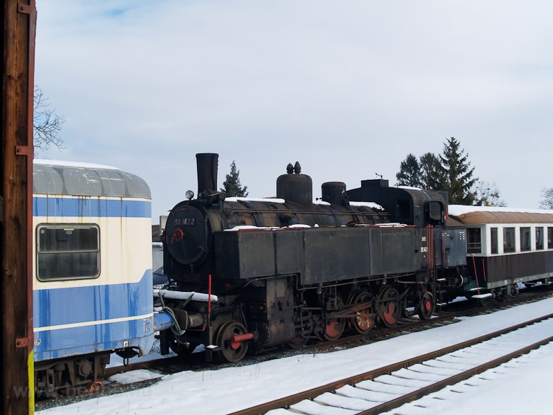 Az BB 93.1422 plyaszm gőzmozdony a Sdburgenlandische Regionalbahn telephelyn Nagyszentmihlyon (Großpetersdorf, Ausztria) fot