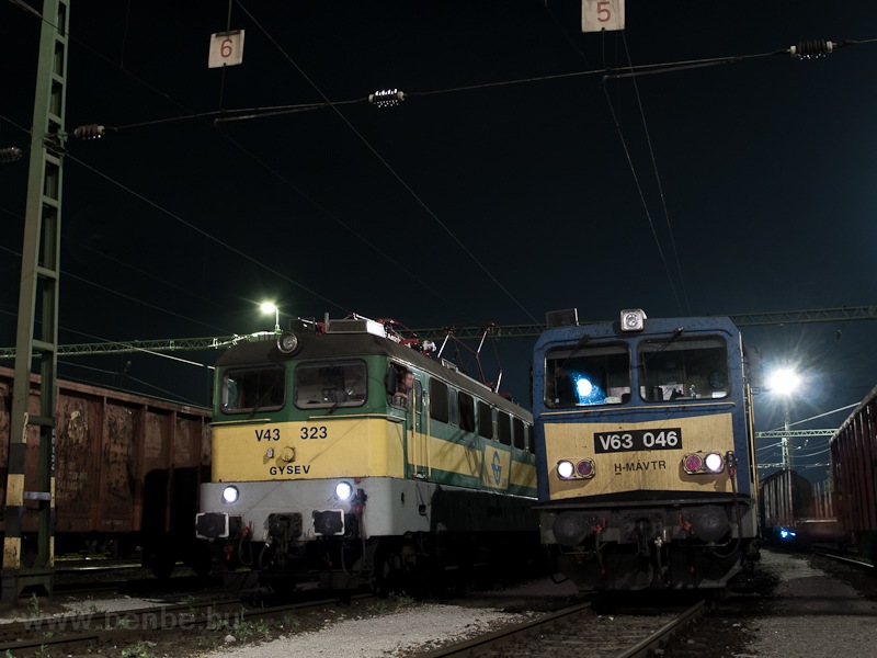A MV-TR V63 046 s a GYSEV V43 323 Sopron-Rendezőben fot