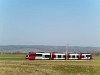 An ÖBB Talent seen between Harka and Sopronkeresztúr (Deutschkreutz, Austria) on the line that is only accessible through Hungary and is completely electrified by the Hungarian 25 kV 50 Hz catenary