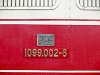 The sign celebrating 75 years of electric traction on the side of 1099.002-6