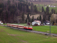 The NVOG 1099.001 is seen arriving from Mariazell to Laubenbachmhle with a full Jaffa livery passenger train