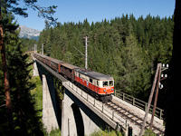 The 1099 004 is seen between Erlaufklause and Mitterbach stations on the Kuhgrabenviadukt