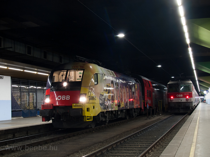 Az BB 1116 153 s a 1144 258 Wien Franz-Josefs-Bahnhofon fot