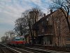 The railcar Bzmot 410 + driving trailer Btzx 803 trainset is seen reversing at Dvavnya