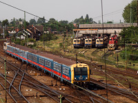 The MV-START BDt 451 is seen arriving at Szolnok from Budapest-Keleti