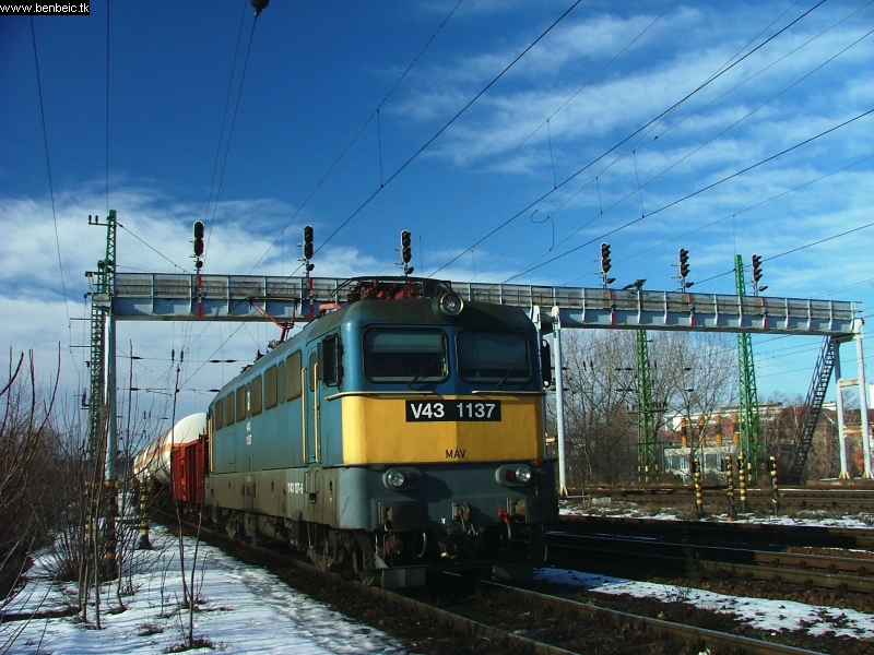 V43 1137 tehervonattal Ferencvárosban fotó