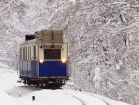 The historic railcar ABamot 2 of the Children's Railway Budapest between Vadaspark and Szpjuhszn