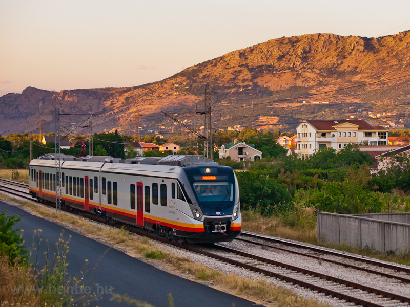 Again in Montenegro: the new CAF-mad EMU of ŽCG is seen arriving in Podgorica on the railway from Nikšič photo