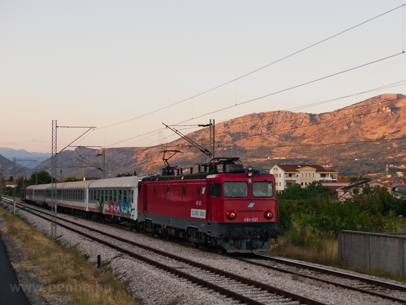 The Serbian Railways 461-021 is seen arriving at Podgorica with the Subotica-Bar night train photo