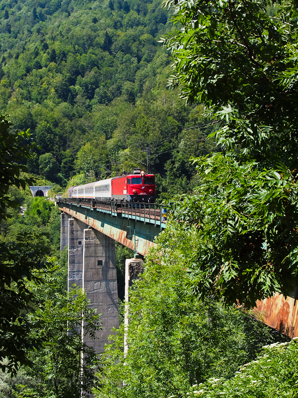 The Serbian Railways 461-021 is seen on the Tara-viadukt near Kolasn photo