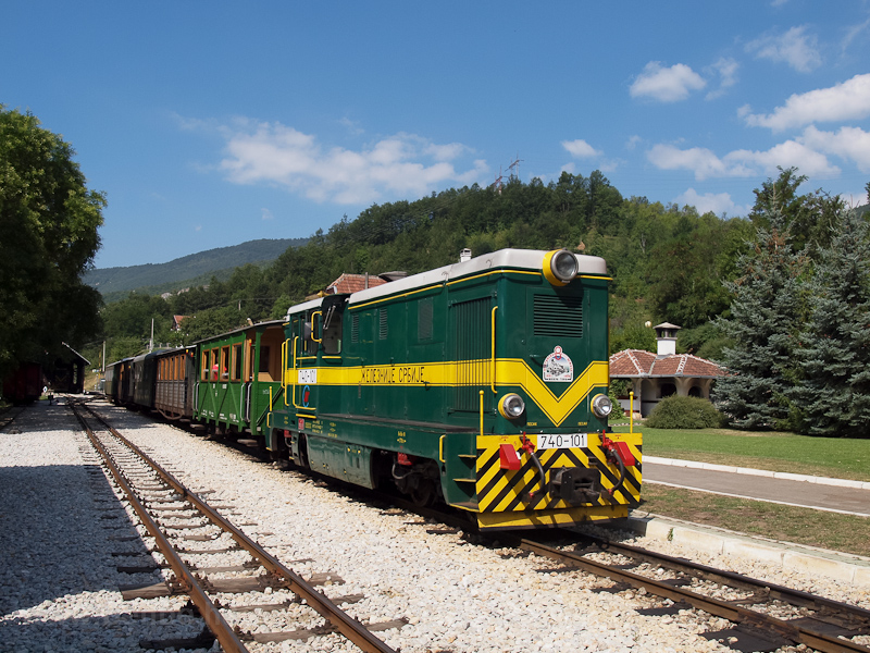 The ŽS 740-101 narrow-gauge locomotive at Mokra Gora station photo