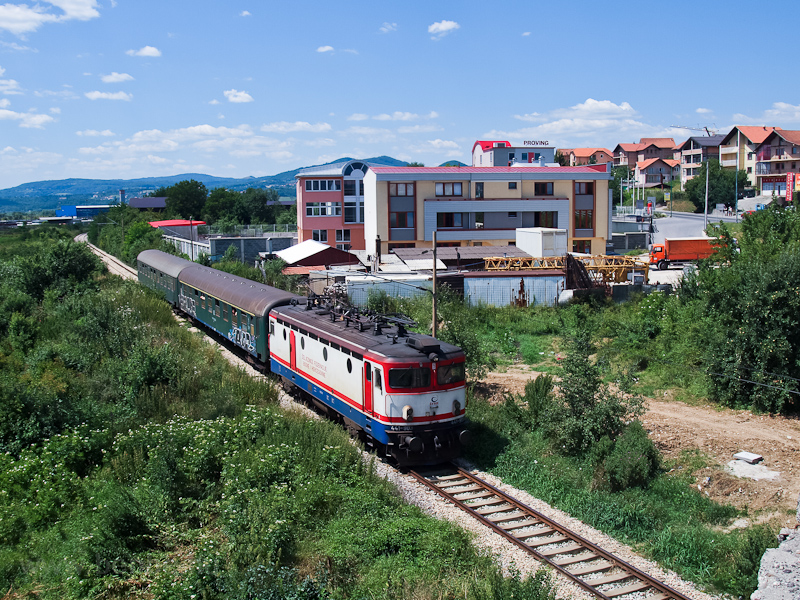 The ŽFBH 441-903 seen hauling a slow train from Maglaj between Rajlovac and Alipasin Most on the short line to the Sarajevo main station photo