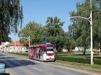 Tram wearing a full advertising livery at Eszk (Osijek)
