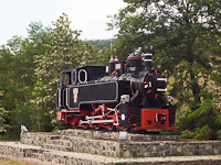 A typical Reşiţa locomotive exhibited near Mokra Gora