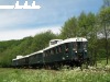 The historic BC mot DMU in the forest between Szokolya and Berkenye