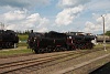 Steam locomotive parade at the museum-depot at Chabwka with the Ty42 107 at the front