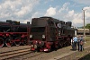 Steam locomotives finding their places after the parade