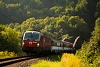 The ZSSK 383 102-1 seen between Vrtky and Nezbudska Lucka-Strecno, on the bridge of the river Vh