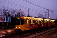 The BKV TW6000 1511 Christmas Illuminated Tram seen at Hatr t