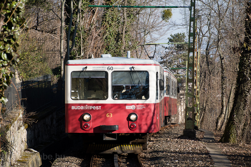 A BKV 63 plyaszm fogaskerekű vasti vezrlőkocsija Svb-hegy s Művsz t kztt fot