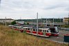 The Tatra T3SUCS trams no. 8397 and 8398 and Škoda 15T 9303 seen at Podbaba terminus in Prague