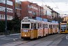 The Budapest UV tram number 3885 seen as Christmas Light Tram at Bcsi t with short CAF 2223 next to it