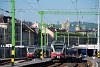 The red MV-START 415 024 and 415 033 Stadler FLIRT multiple units seen at Budapest-Dli