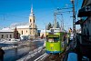 The CTP Arad (Arad Public Tansport Authority) DWAG 1862 (AR 00102) seen at Arad-Gyorok interurban tramway seen at Ghioroc, inside the wye