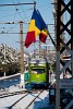 The CTP Arad (Arad Public Tansport Authority) DWAG 1862 (AR 00102) seen at Arad-Gyorok interurban tramway seen at Ghioroc, inside the wye