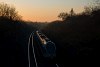 The MV-START Stadler FLIRT EMU 415 066 seen between Pestszentlőrinc and Szemeretelep in the colours of the sunrise