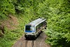 The GYSEV owned (but pinted to MV-START colours) Jenbacher double railcar 2446 514 seen between Vinye and Porva-Csesznek