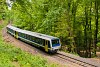 The GYSEV owned (but pinted to MV-START colours) Jenbacher double railcar 2446 514 seen between Vinye and Porva-Csesznek