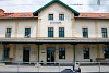 The reconstructed station building at Esztergom railway station