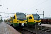 The GYSEV 435 503 and 435 506 Stadler FLIRT3 electric multiple units are seen at Szentgotthárd station