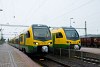 The GYSEV 435 503 and 435 506 Stadler FLIRT3 electric multiple units are seen at Szentgotthrd station