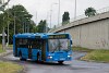 BKV Ik412 alacsonypadlós Ikarus autóbusz (BPI-013) kanyarodik élesen Rákos közelében