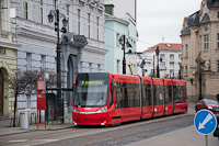 The Škoda 29T tram number 7408 seen at Bratislava