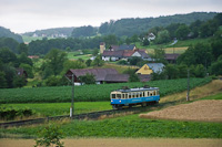 The Steiermarkbahn (Gleichenbergerbahn) ET 1 seen between Prdiberg and Oedt