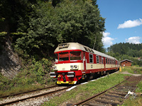 The ČD 854 031-2 seen at Jesenny